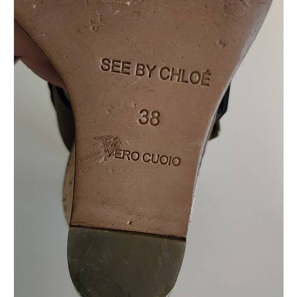See By Chloe Brown Leather Wedge Sandals size 38 / US 7.5 - Picture 9 of 9